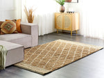 Teppich Jute beige 160 x 230 cm geometrisches Muster Kurzflor ZORAVA