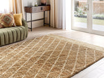 Teppich Jute beige 200 x 300 cm geometrisches Muster Kurzflor ZORAVA