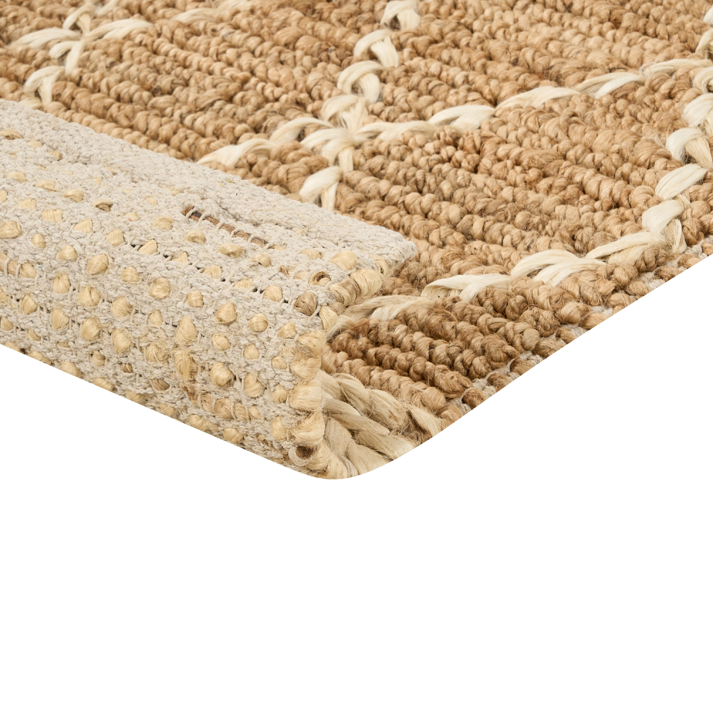 Teppich Jute beige 200 x 300 cm geometrisches Muster Kurzflor ZORAVA