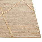 Teppich Jute beige 80 x 300 cm geometrisches Muster Kurzflor YUVACIK