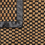 Teppich Jute schwarz / beige 80 x 150 cm kariertes Muster Kurzflor GERCE