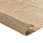 Teppich Jute beige 160 x 230 cm geometrisches Muster Kurzflor YUVACIK