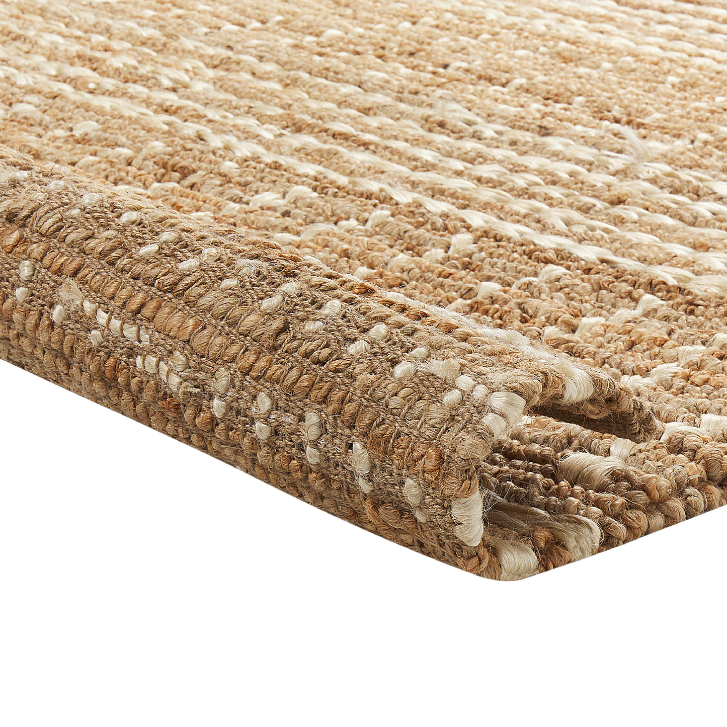 Teppich Jute beige 80 x 300 cm Streifenmuster Kurzflor KAMBERLI