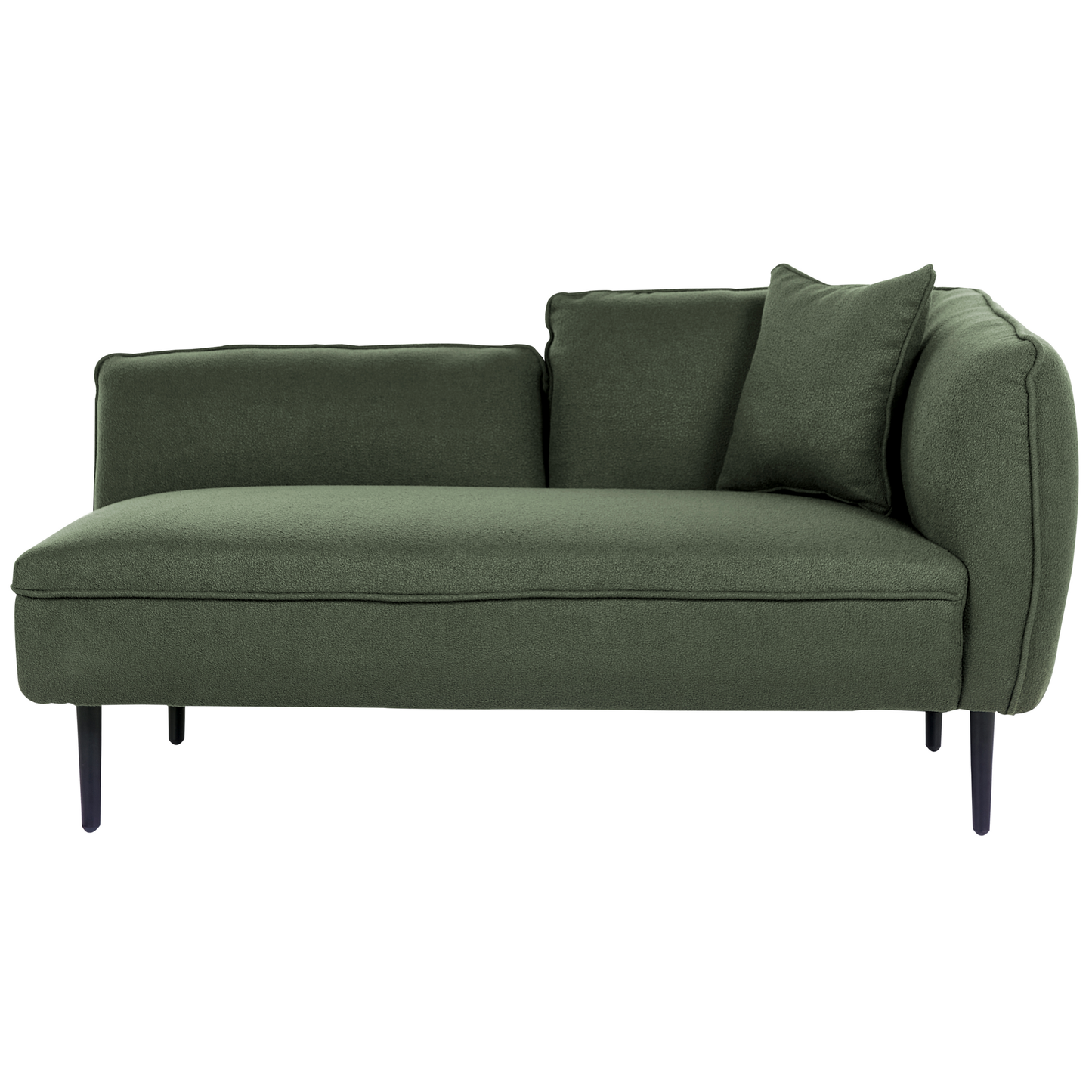 Chaiselongue Bouclé dunkelgrün rechtsseitig CHEVANNES