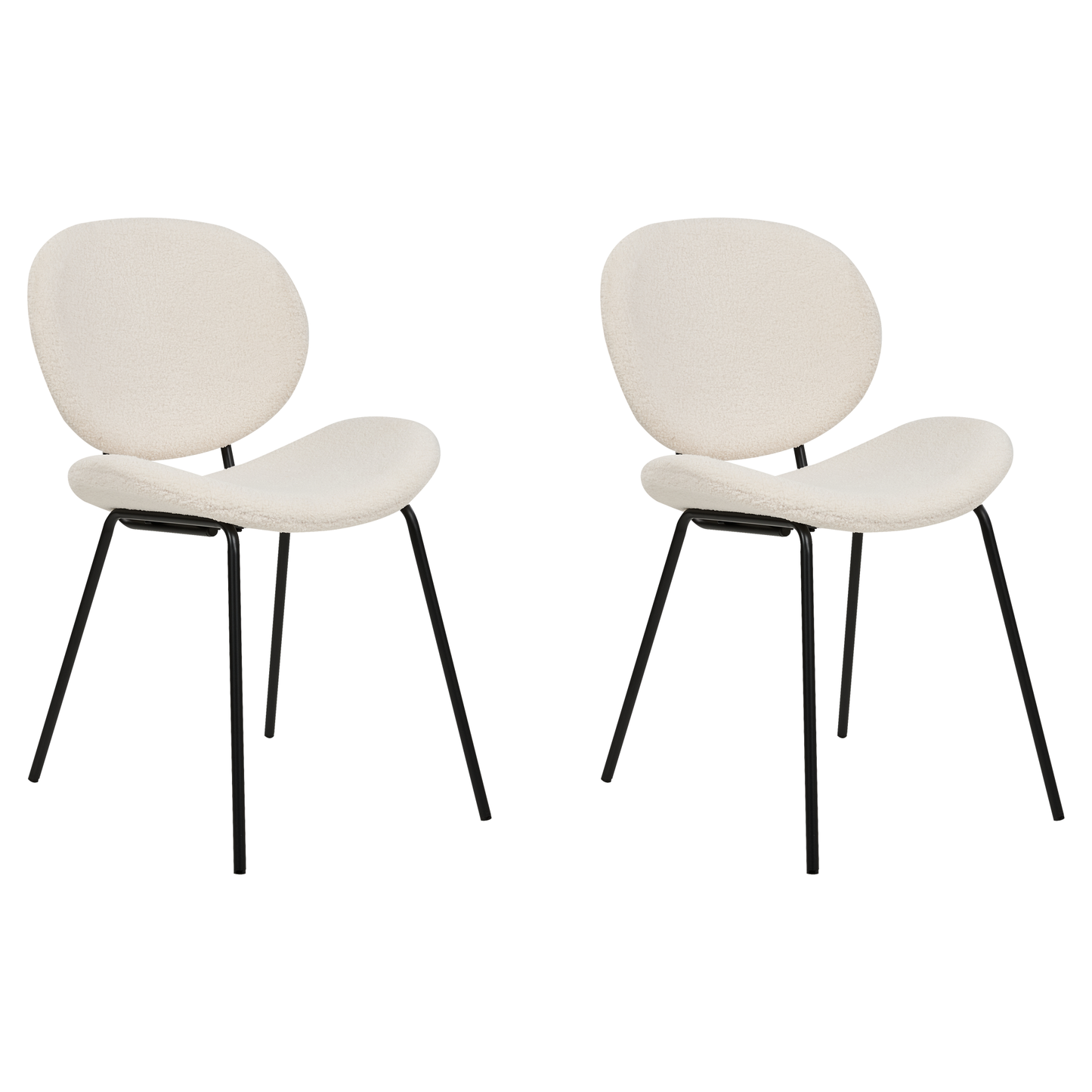 Esszimmerstuhl 2er Set LUANA Bouclé Weiss