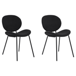 Esszimmerstuhl 2er Set LUANA Bouclé Schwarz