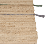 Teppich Jute beige / mehrfarbig 140 x 200 cm mit Quasten Kurzflor RAUTA