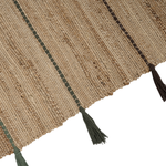 Teppich Jute beige / mehrfarbig 140 x 200 cm mit Quasten Kurzflor RAUTA