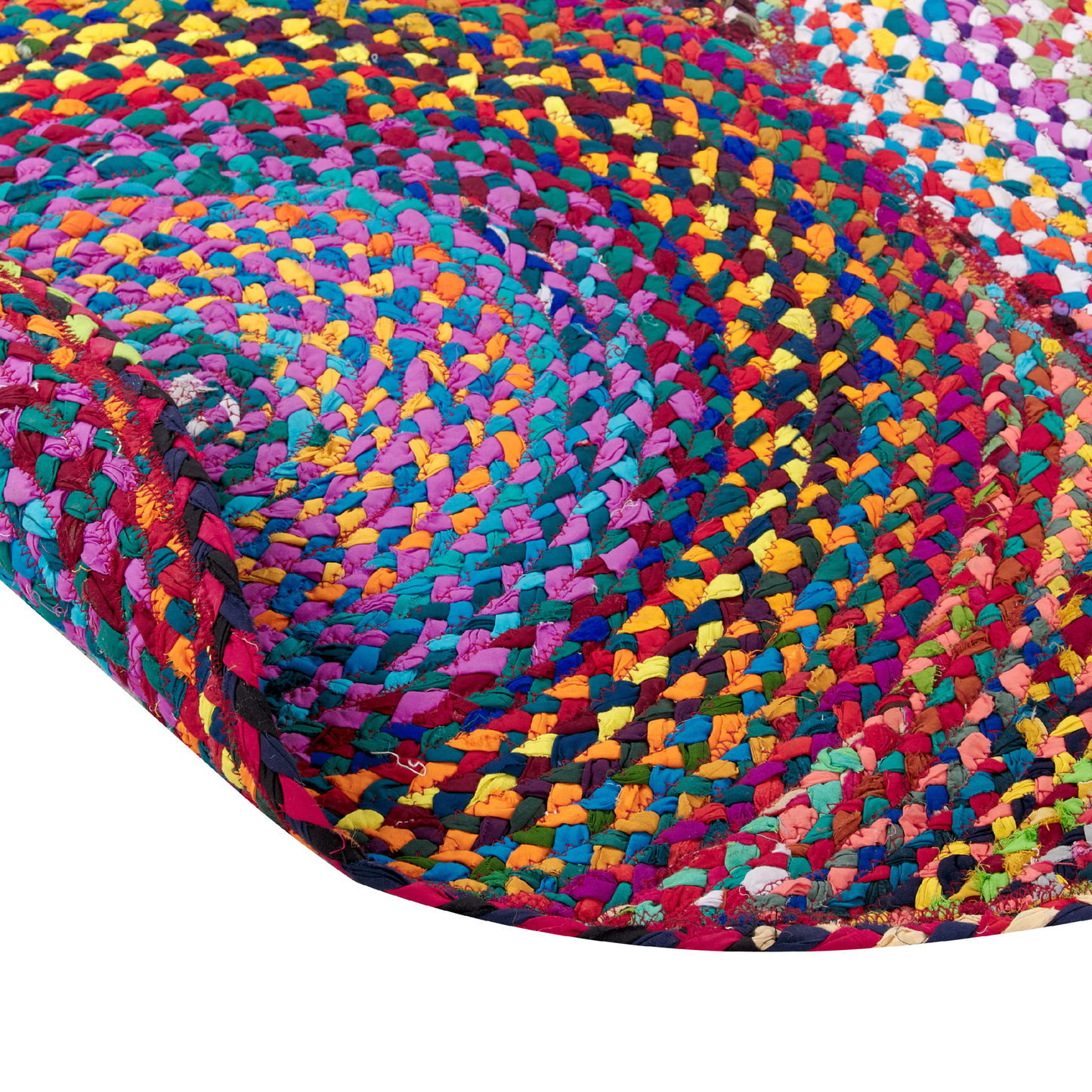 Teppich Baumwolle bunt ⌀ 140 cm geometrisches Muster Kurzflor LADIK