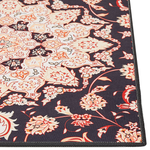Teppich schwarz / beige 80 x 240 cm orientalisches Muster Kurzflor ARITAS