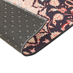 Teppich schwarz / beige 80 x 240 cm orientalisches Muster Kurzflor ARITAS
