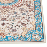 Teppich blau / hellbeige 60 x 200 cm orientalisches Muster Kurzflor GORDES