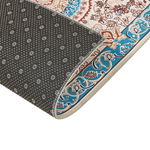 Teppich blau / hellbeige 60 x 200 cm orientalisches Muster Kurzflor GORDES