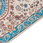 Teppich blau / hellbeige 80 x 240 cm orientalisches Muster Kurzflor GORDES