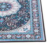 Teppich blau / schwarz 60 x 200 cm orientalisches Muster Kurzflor GEDIZ