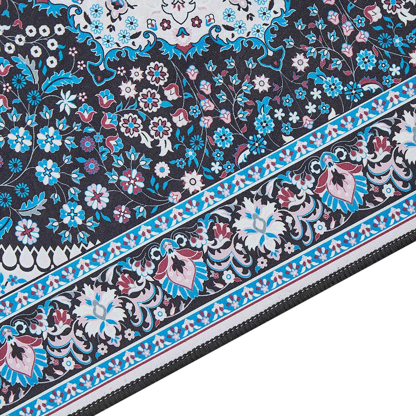 Teppich blau / schwarz 60 x 200 cm orientalisches Muster Kurzflor GEDIZ
