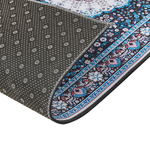 Teppich blau / schwarz 80 x 240 cm orientalisches Muster Kurzflor GEDIZ