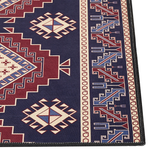 Teppich dunkelblau / dunkelrot 80 x 300 cm orientalisches Muster Kurzflor KANGAL