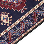 Teppich dunkelblau / dunkelrot 80 x 300 cm orientalisches Muster Kurzflor KANGAL