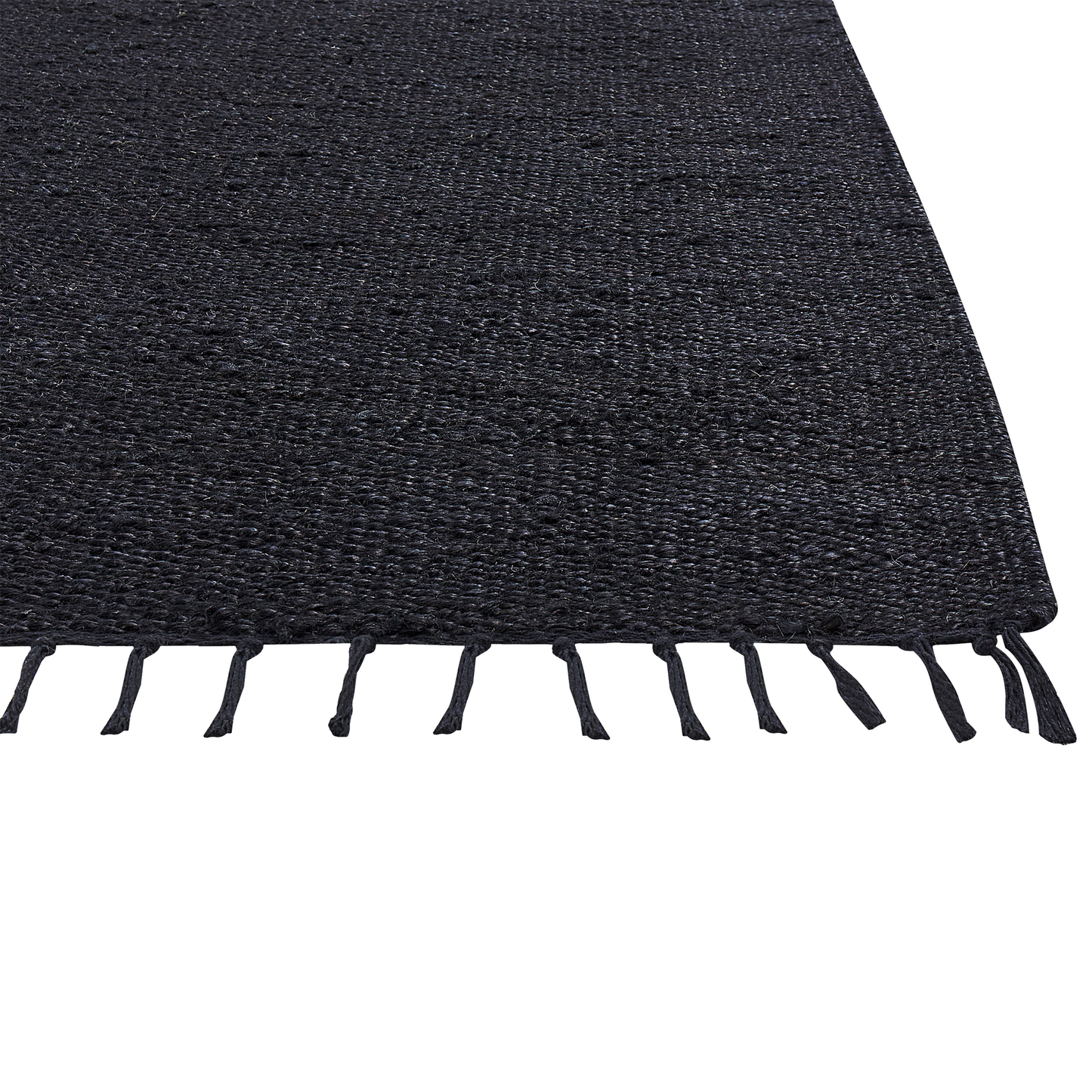 Teppich Jute schwarz 80 x 300 cm Kurzflor SINANKOY