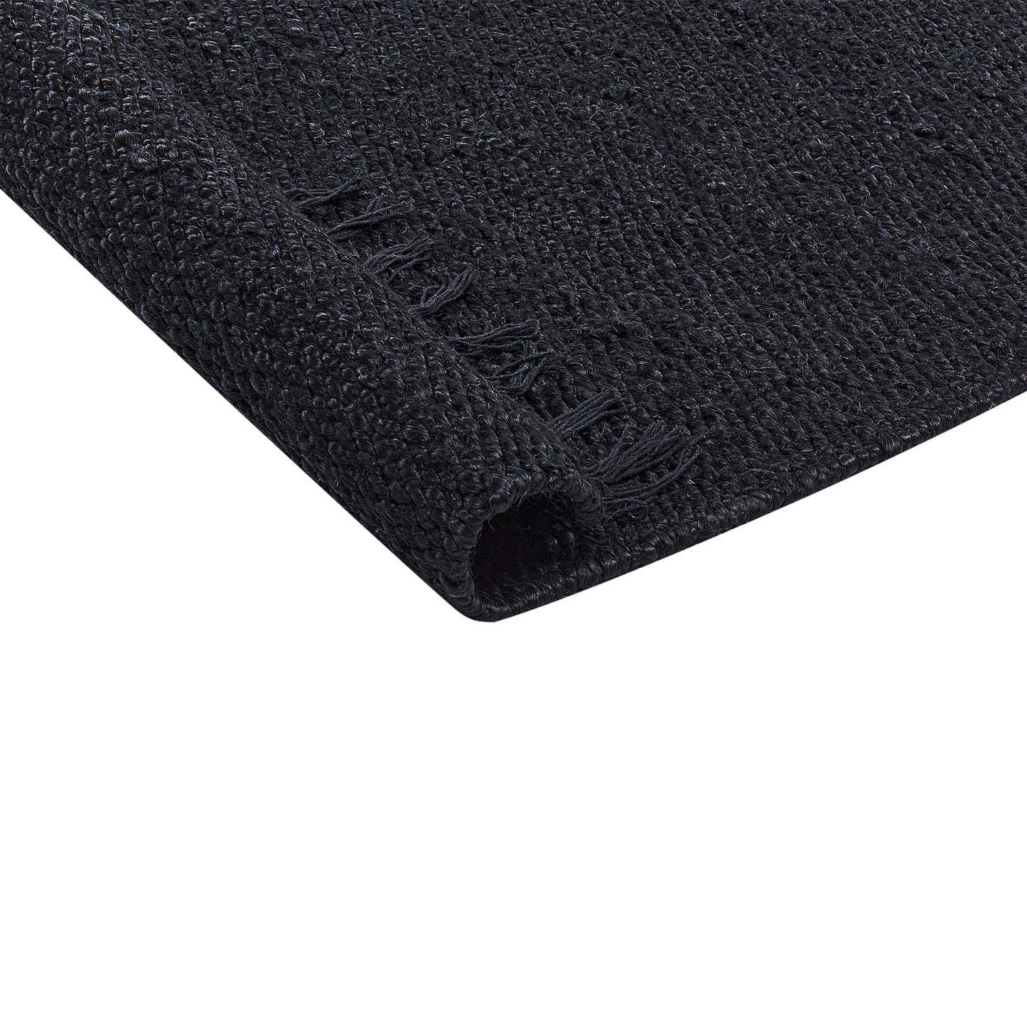 Teppich Jute schwarz 80 x 300 cm Kurzflor SINANKOY