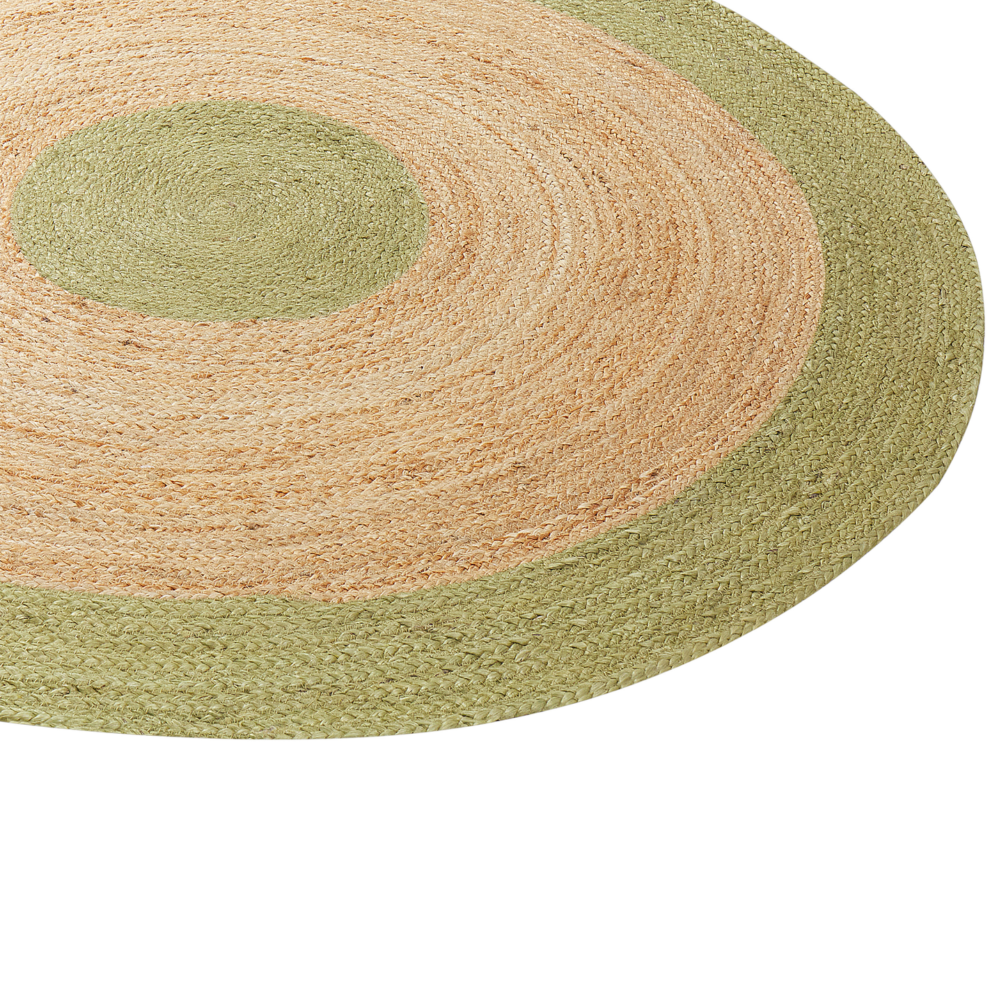 Teppich Jute beige / hellgrün ø 140 cm Kurzflor YAYALAR