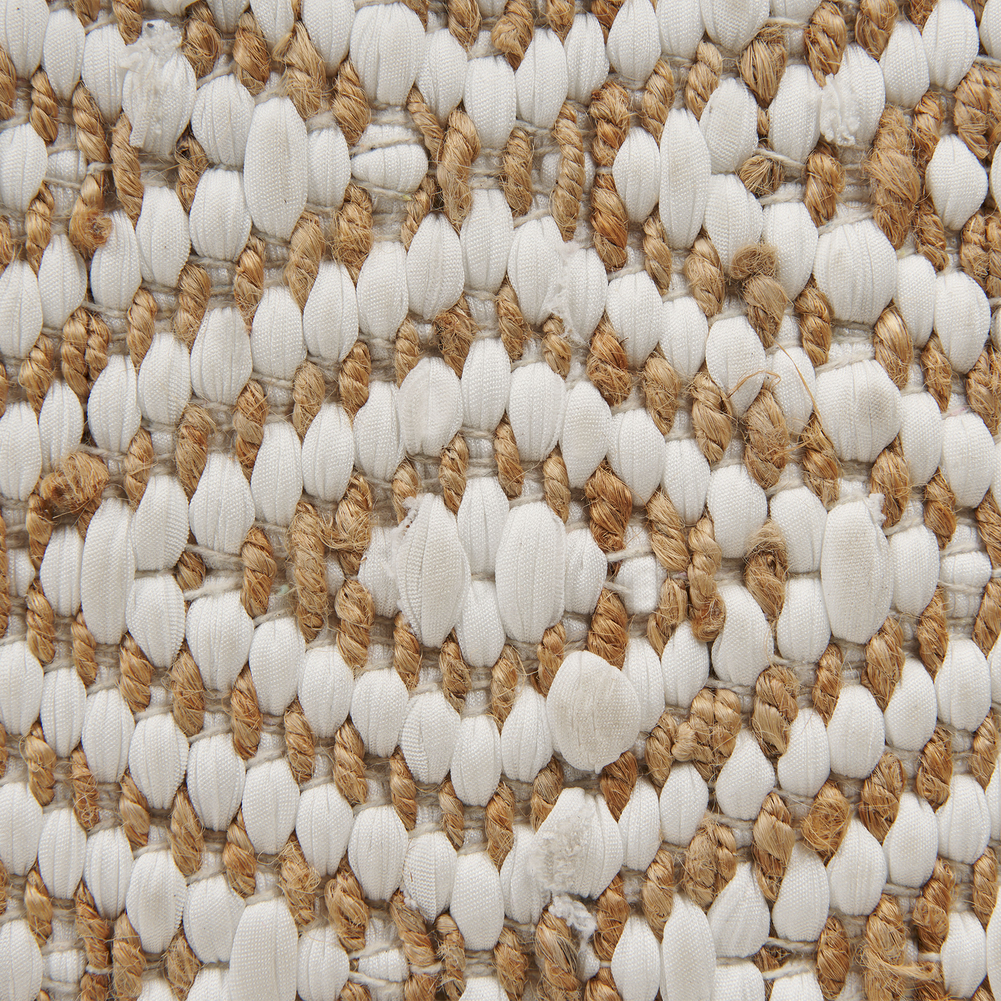 Pouf Jute beige / weiss 60 x 60 x 30 cm MASKI