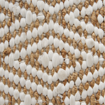 Pouf Jute beige / weiss 60 x 60 x 30 cm MASKI