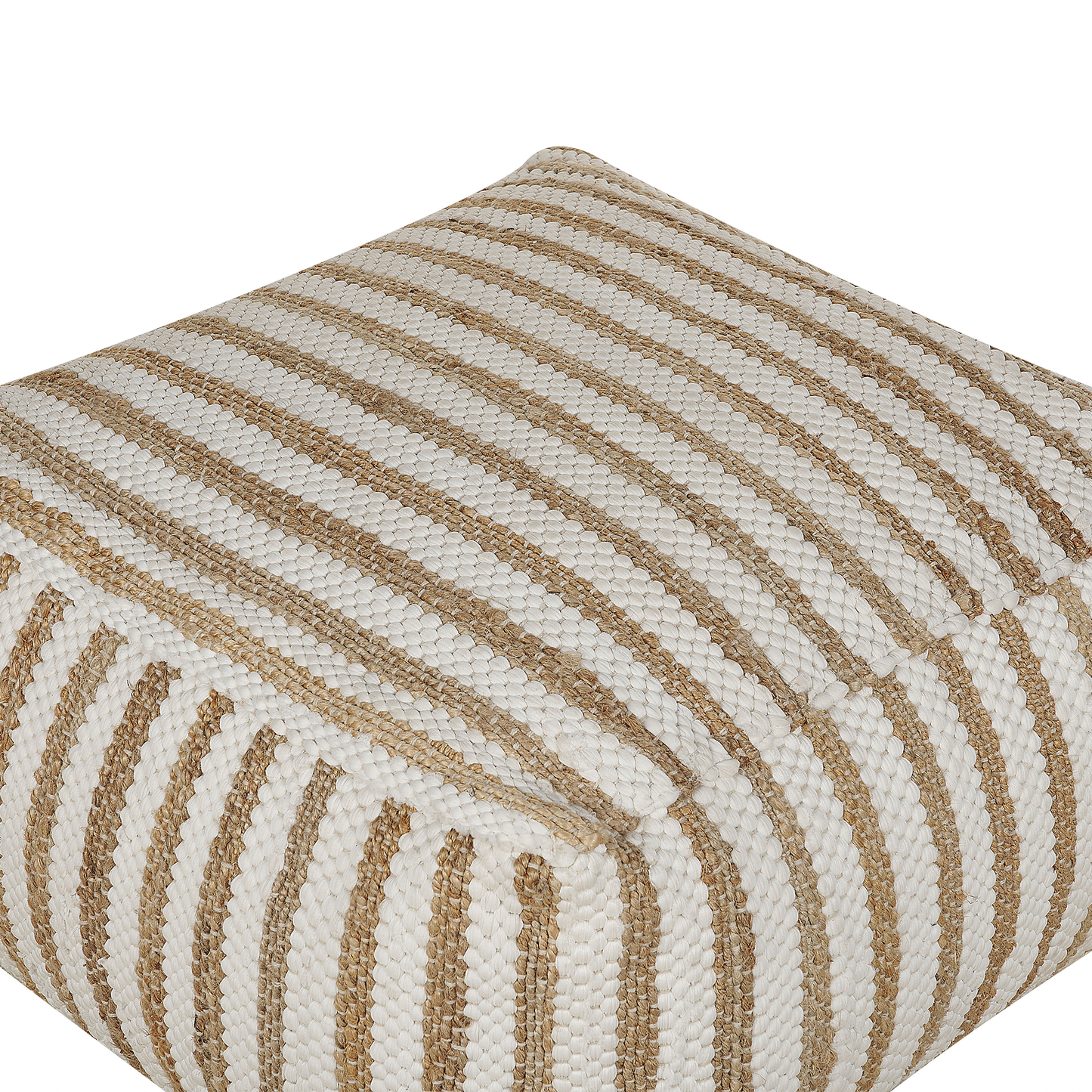 Pouf Jute beige / weiss 60 x 60 x 30 cm ALMATTI