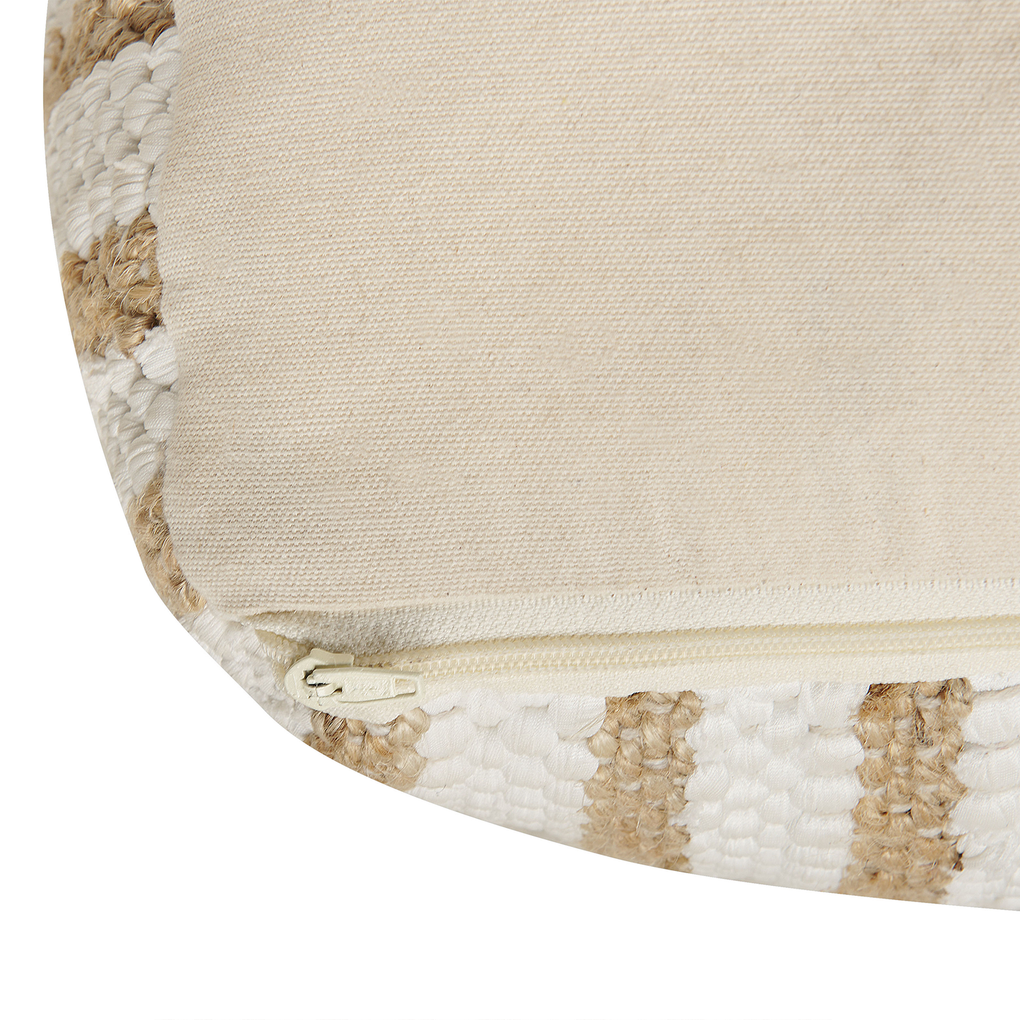 Pouf Jute beige / weiss 60 x 60 x 30 cm ALMATTI
