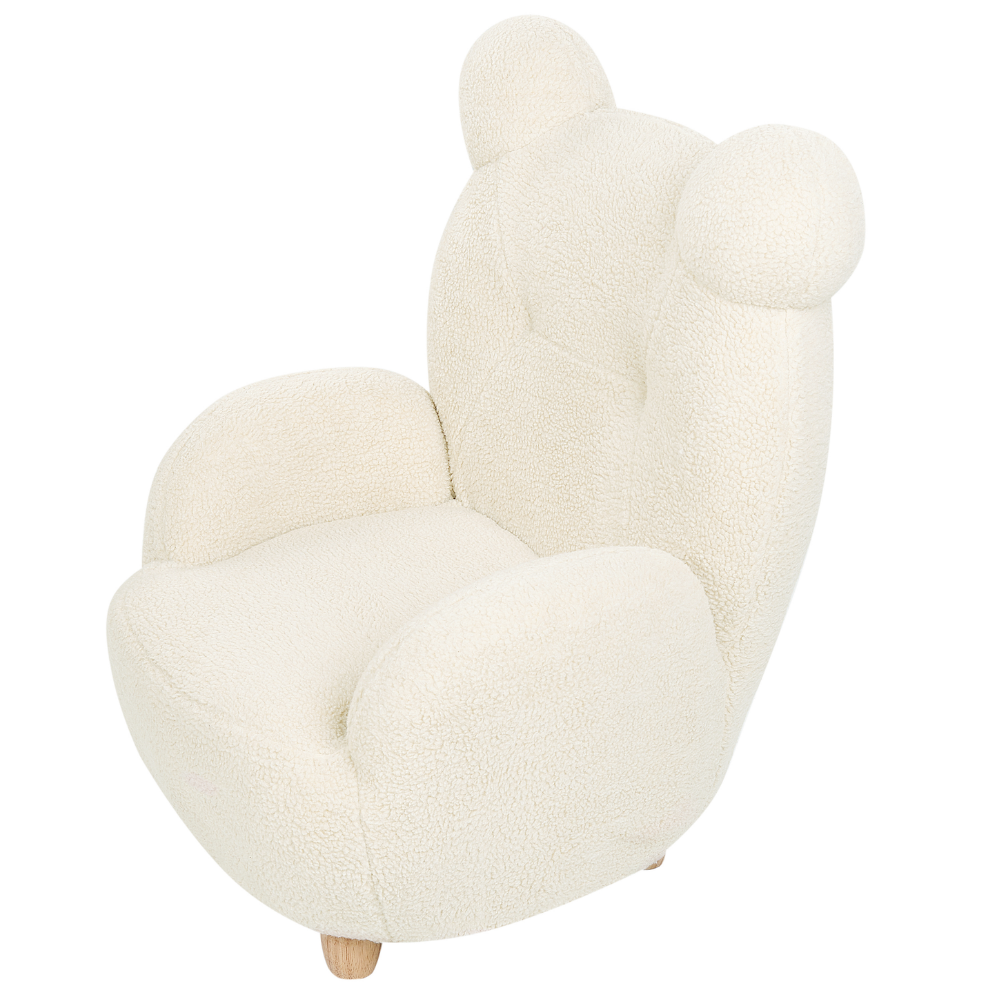 Kindersessel Teddy-Optik cremeweiss Tierform Bär MELBU