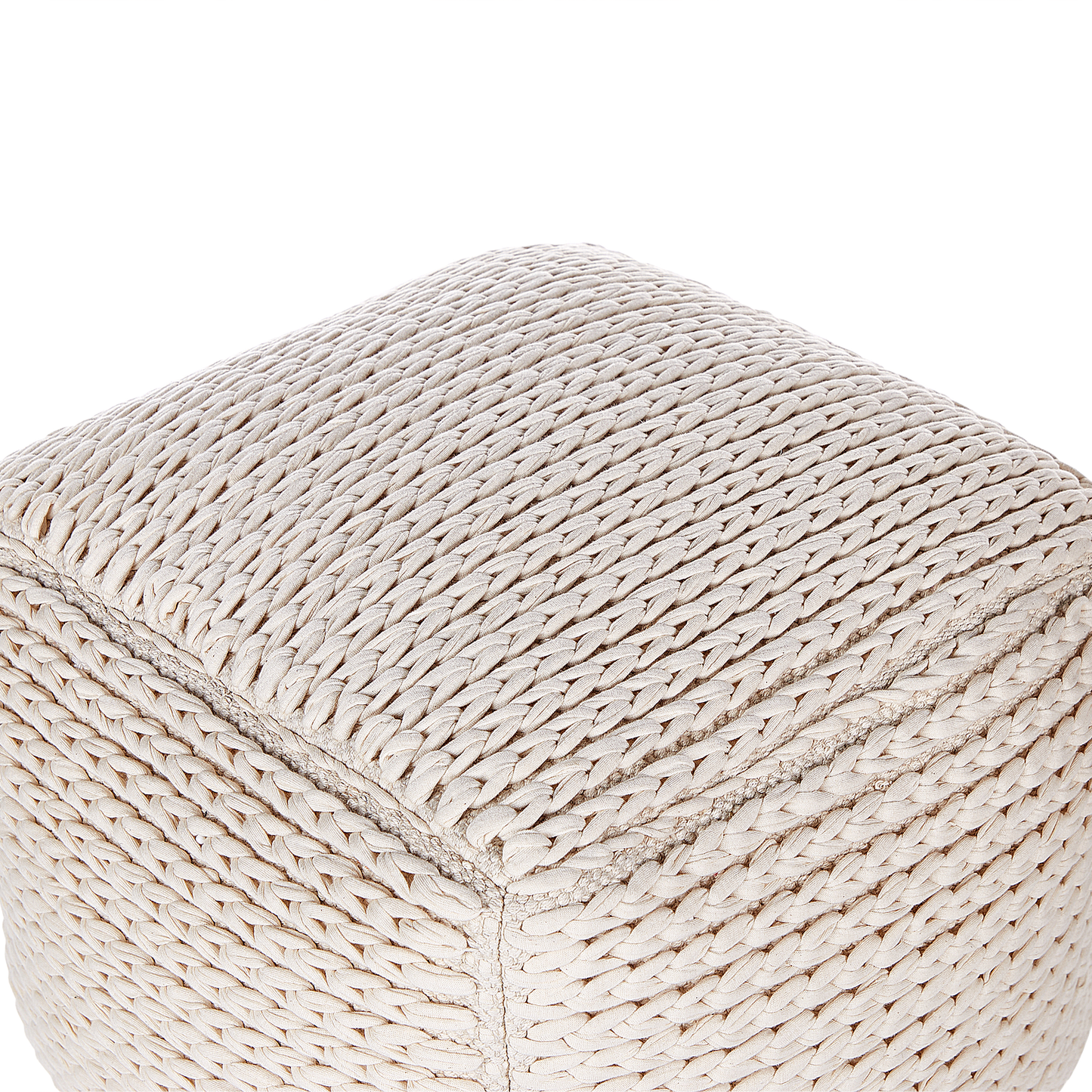 Pouf Baumwolle hellbeige 50 x 50 x 35 cm DAMAN
