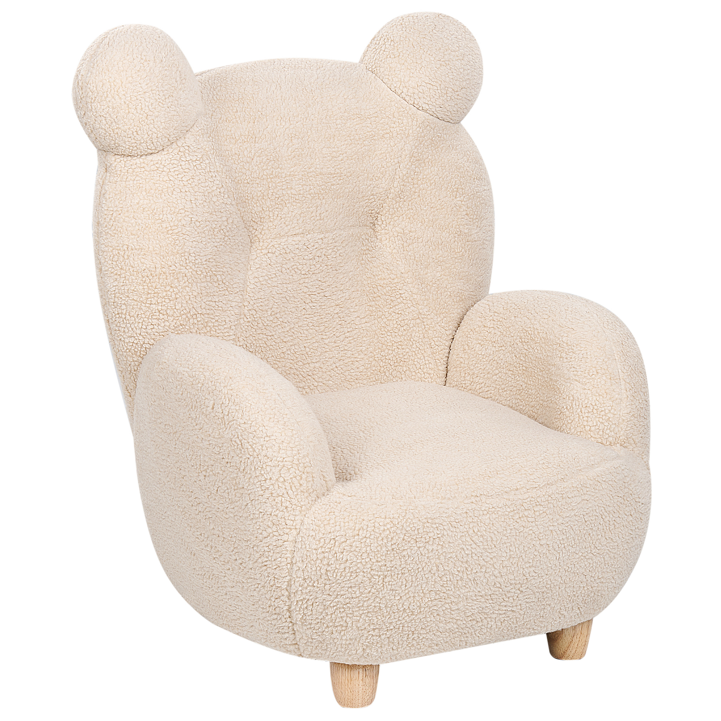 Kindersessel Teddy-Optik beige Tierform Bär MELBU