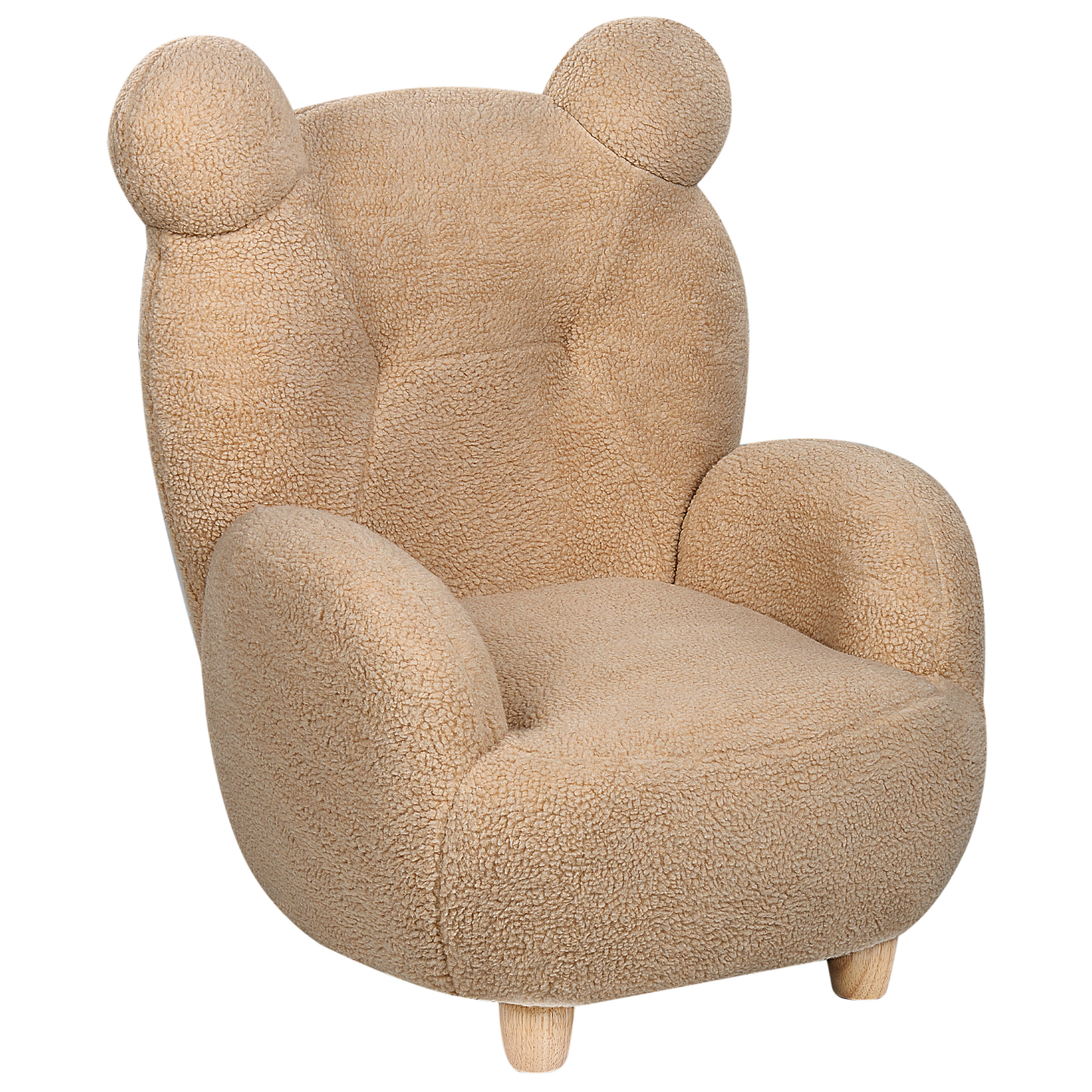 Kindersessel Teddy-Optik hellbraun Tierform Bär MELBU