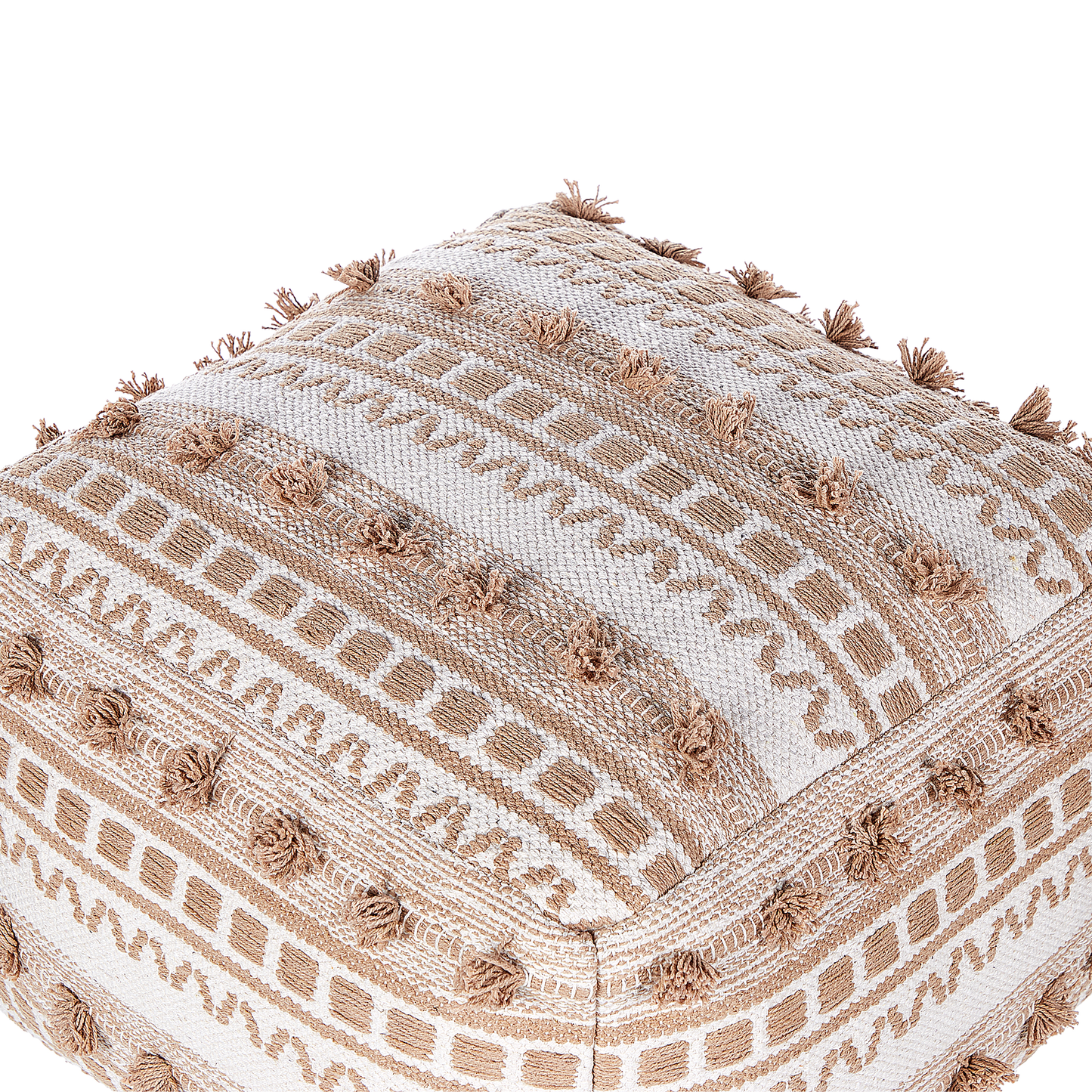 Pouf Baumwolle beige 50 x 50 x 35 cm KARAW