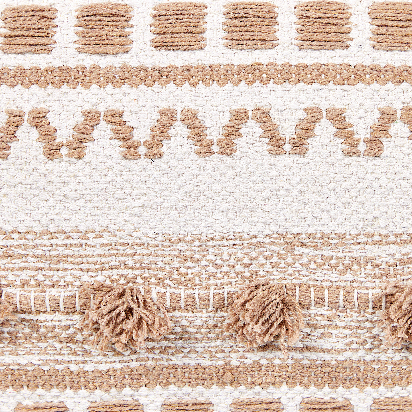 Pouf Baumwolle beige 50 x 50 x 35 cm KARAW