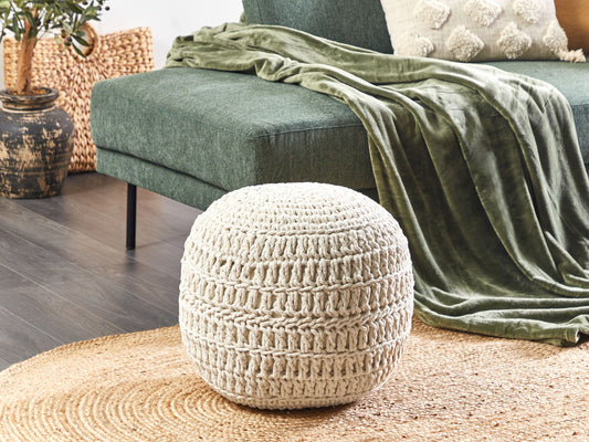 Pouf Baumwolle creme ø 40 cm ARPATU