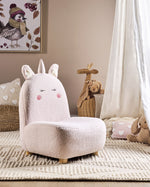 Kindersessel Teddy-Optik pastellrosa Tierform Einhorn LULEA