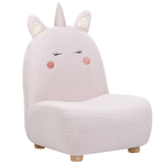 Kindersessel Teddy-Optik pastellrosa Tierform Einhorn LULEA