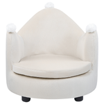 Kindersessel Samtstoff hellbeige Kronenform VEGA