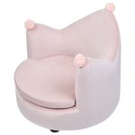 Kindersessel Samtstoff pastellrosa Kronenform VEGA