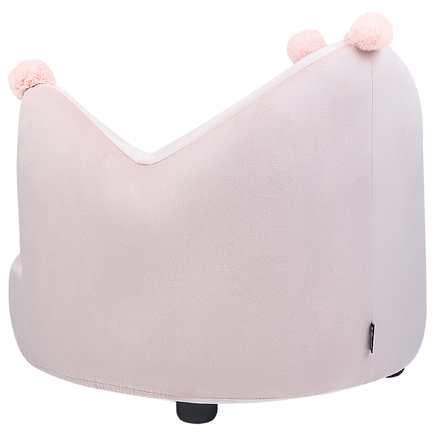 Kindersessel Samtstoff pastellrosa Kronenform VEGA