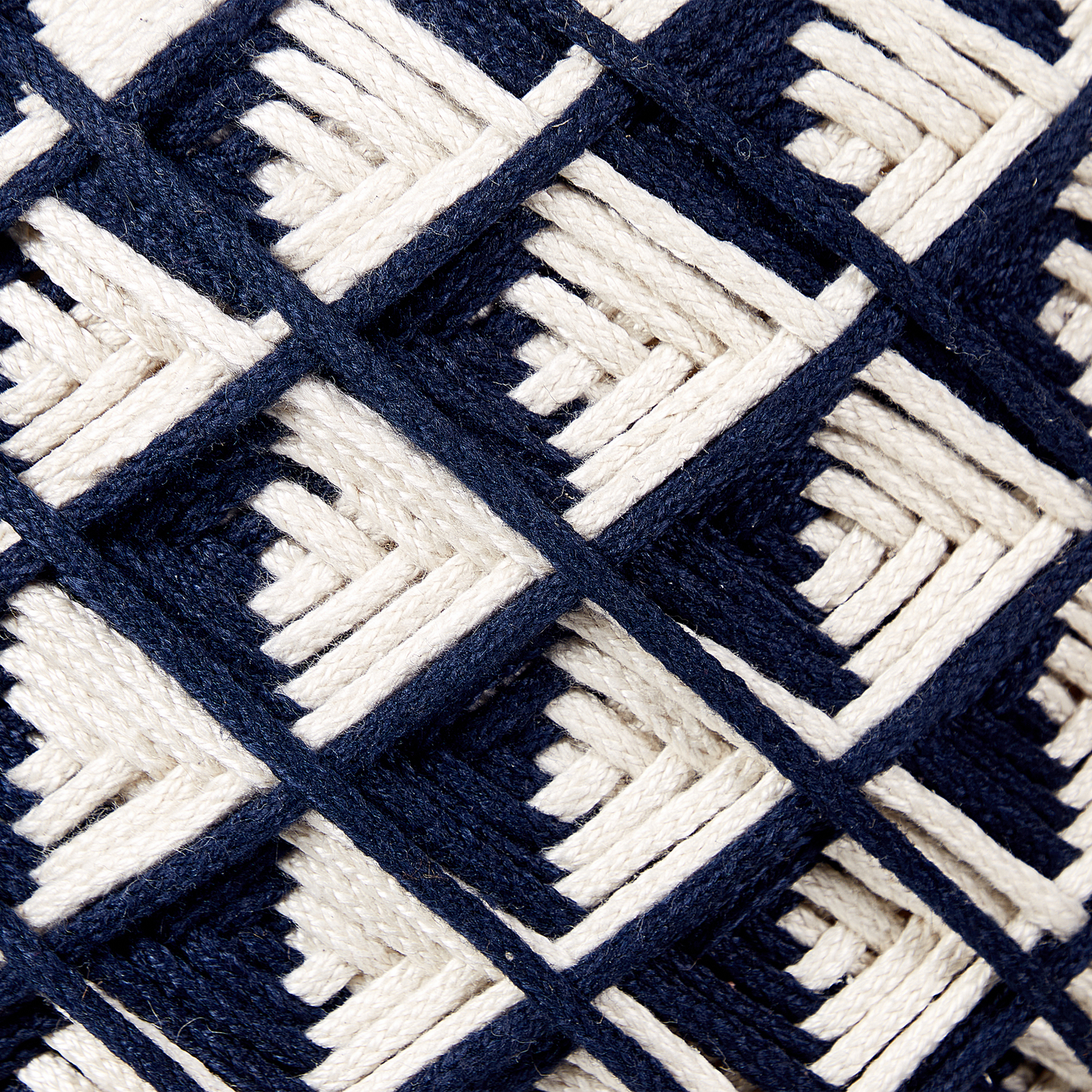 Outdoor Pouf marineblau / beige ⌀ 50 cm  rund KAWAN