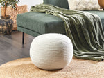 Pouf Wolle weiss ⌀ 50 cm rund TAKHABI