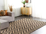 Teppich Jute beige / schwarz 200 x 300 cm ZickZack-Muster Kurzflor DEDEPINARI