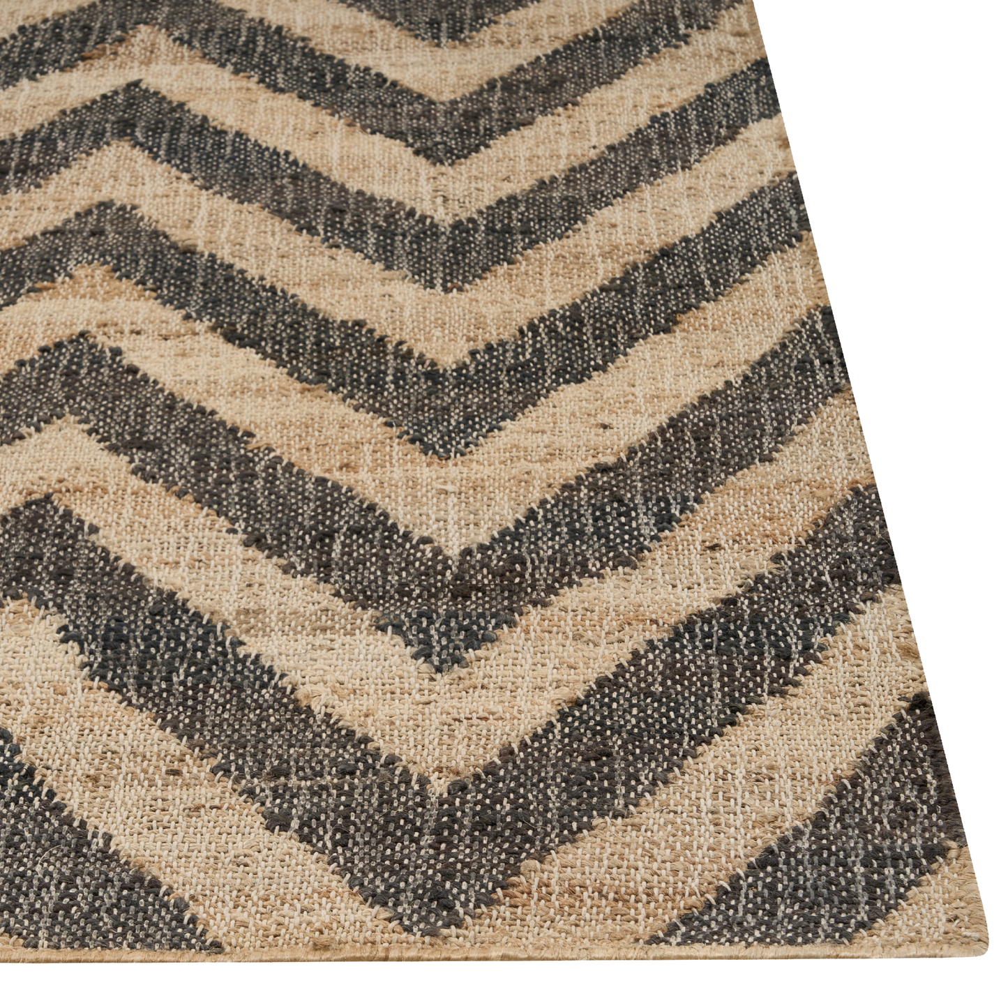 Teppich Jute beige / schwarz 200 x 300 cm ZickZack-Muster Kurzflor DEDEPINARI