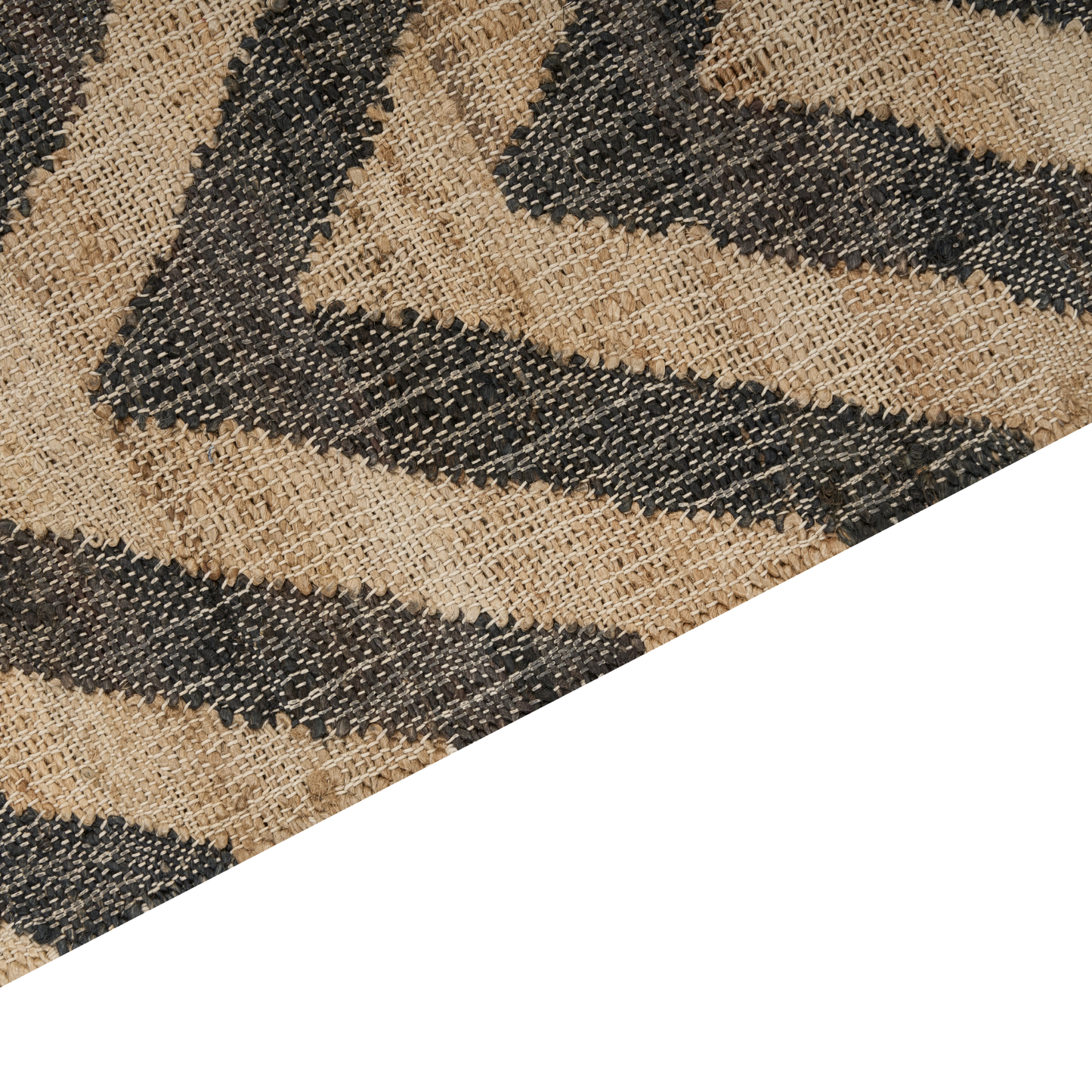 Teppich Jute beige / schwarz 200 x 300 cm ZickZack-Muster Kurzflor DEDEPINARI