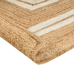 Teppich Jute beige 160 x 230 cm geometrisches Muster Kurzflor ELMALI