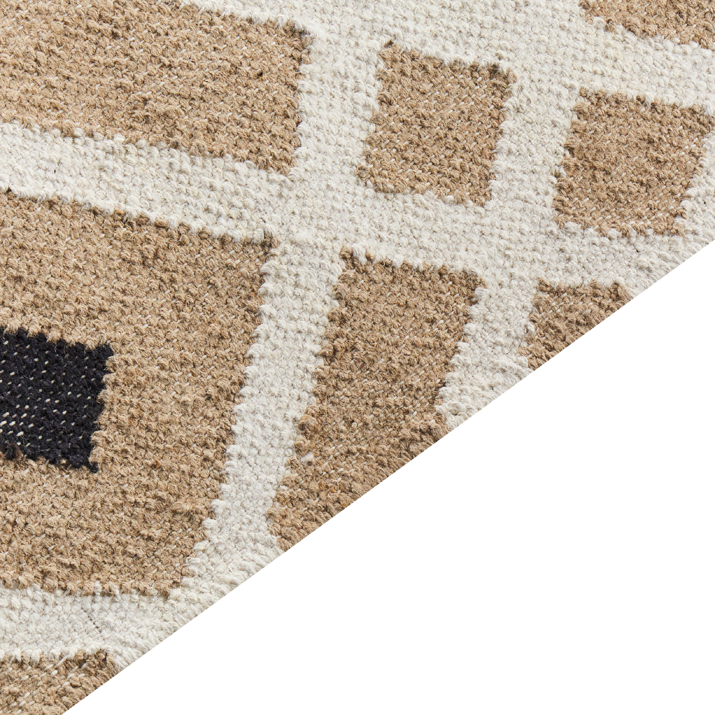Teppich Jute beige / schwarz 200 x 300 cm geometrisches Muster Kurzflor ESENCIK