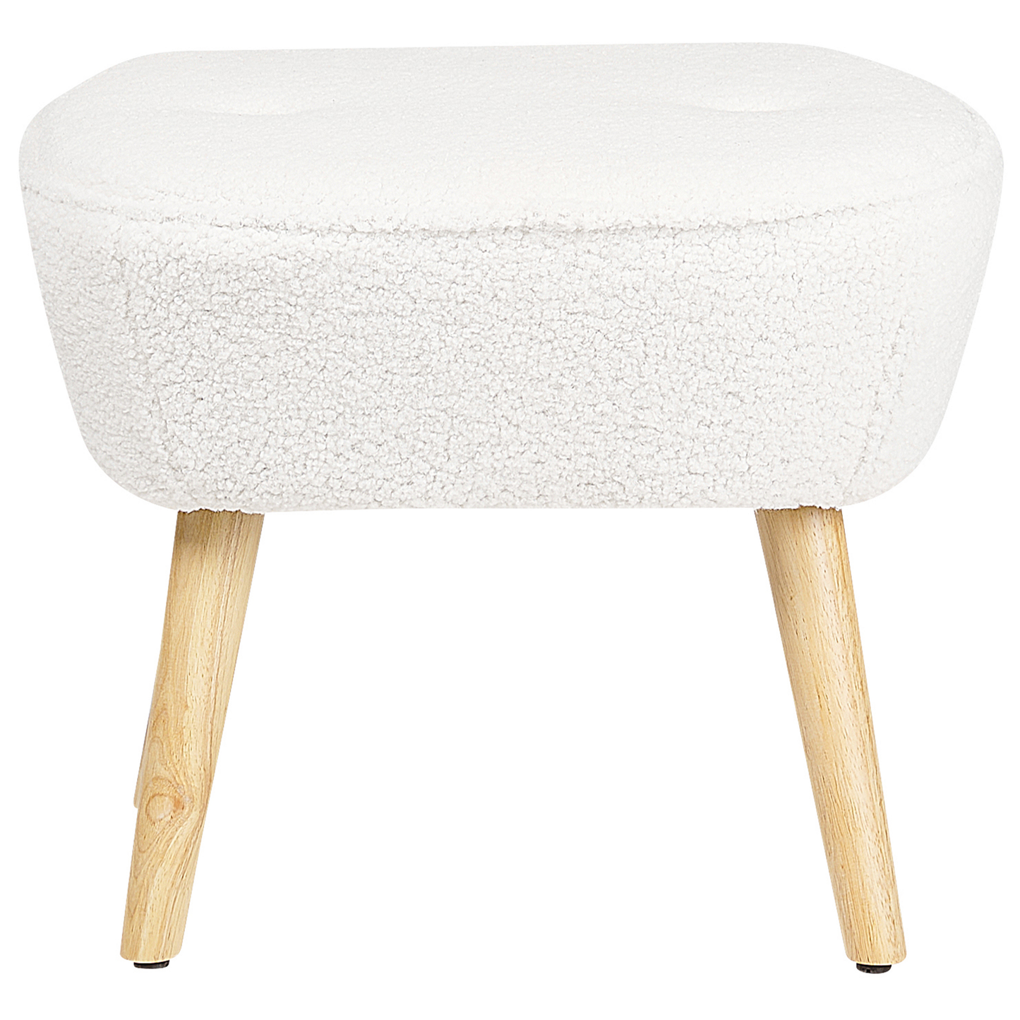 Sessel TUMBA mit Fussstütze Bouclé Weiss